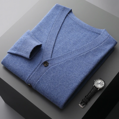 Cashmere Cardigan with Button Front for Men