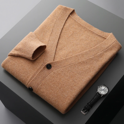 Cashmere Cardigan with Button Front for Men