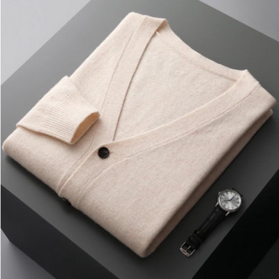 Cashmere Cardigan with Button Front for Men