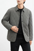 Men's casual quilted winter coat with stitched look