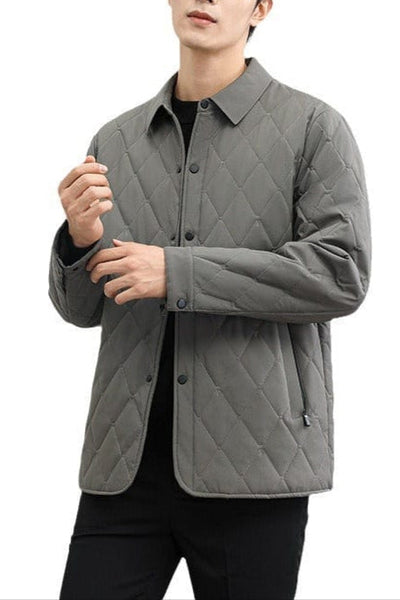 Men's casual quilted winter coat with stitched look