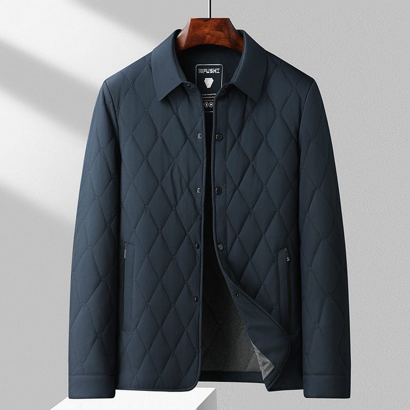 Men's casual quilted winter coat with stitched look