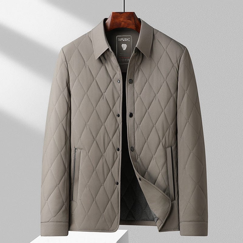Men's casual quilted winter coat with stitched look