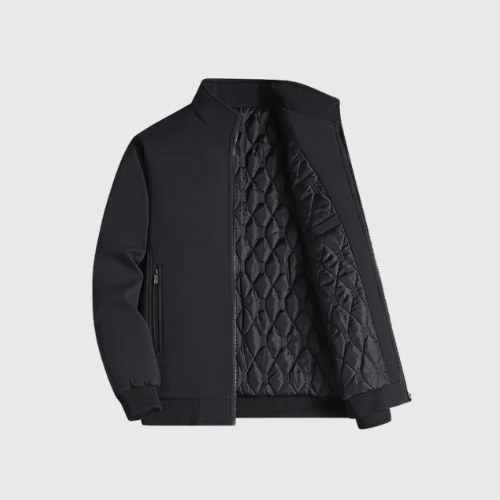 Men's casual quilted winter coat with stitched look