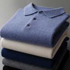 Men's Polo Sweater | Button Closure & Collar