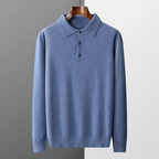 Men's Polo Sweater | Button Closure & Collar