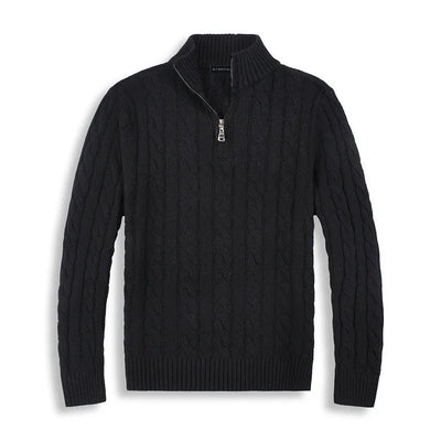 Half‑Zip Pullover with Ribbed Collar for Men