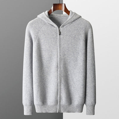 Cashmere Cardigan with Ribbed Cuffs for Men