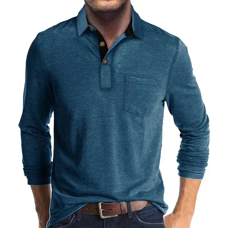 Men's Long Sleeve Polo | Classic Collar - photo 4