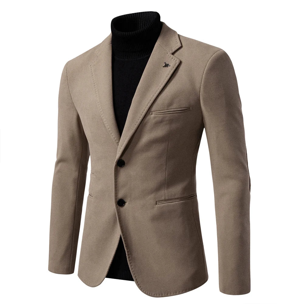 Men Textured Blazer | Classic Coat with Modern Silhouette