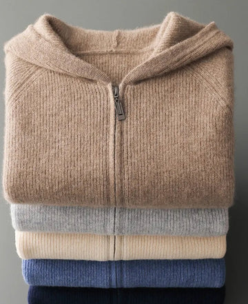 Cardigan with Ribbed Cuffs for Men