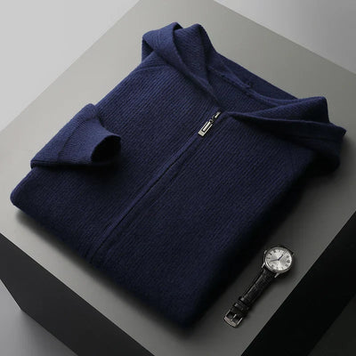 Cashmere Cardigan with Ribbed Cuffs for Men