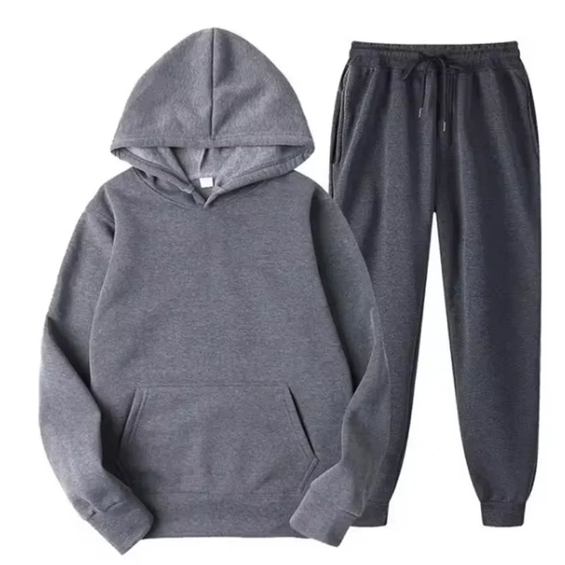 2-delig Tracksuit – Hoodie & Drawstring Pants (Unisex Sportwear)