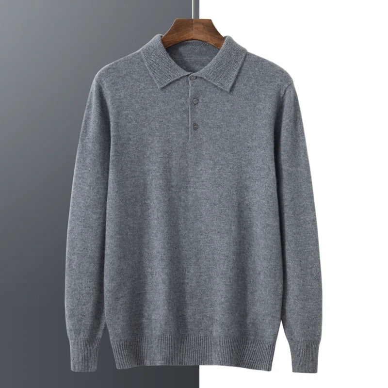 Merino Wool Polo Shirt for Men