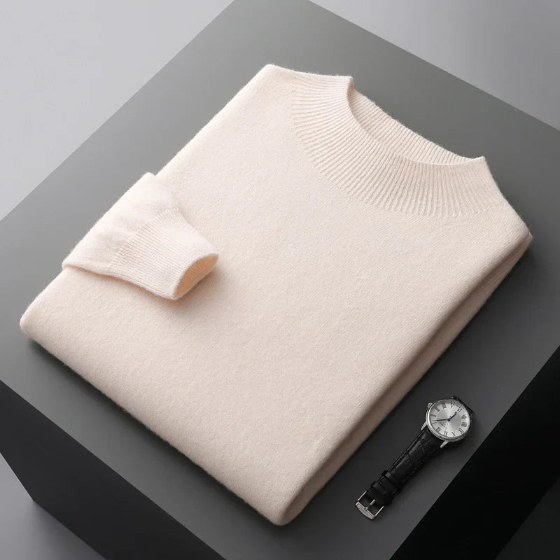 Merino Wool Pullover with Crew Neck for Men