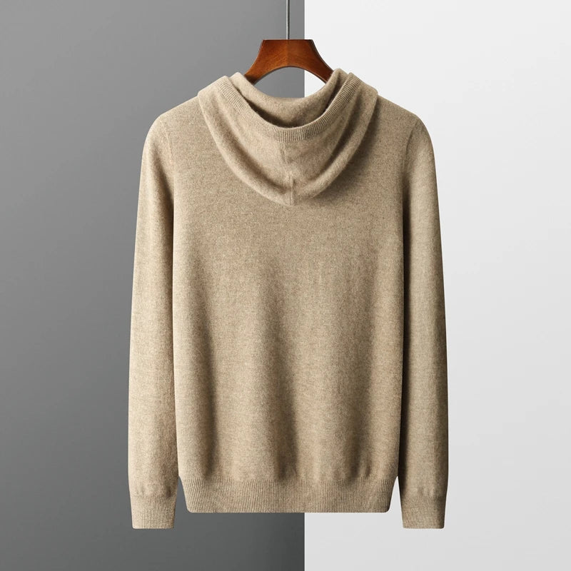 Casual Fit Hooded Jumper with Drawstrings for Men