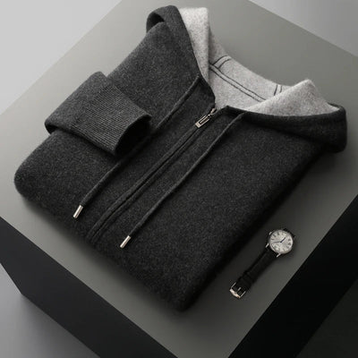 Cashmere Zipper Front Cardigan for Men