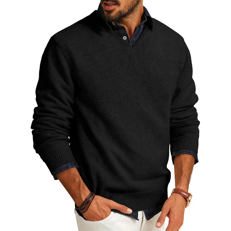 Men V-Neck Sweater | Stylish Knit Pullover for Layering