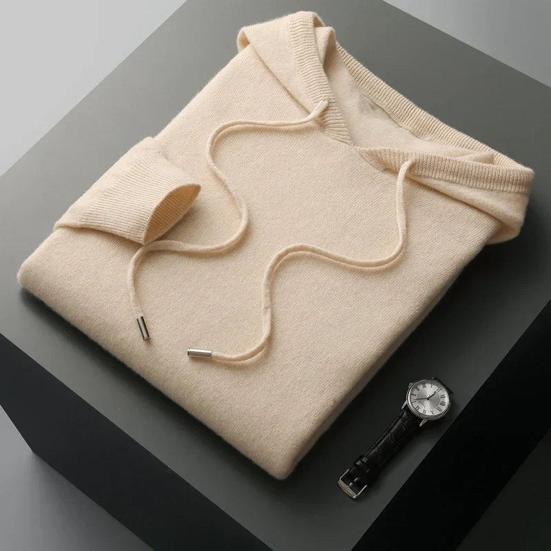 Casual Fit Hooded Jumper with Drawstrings for Men