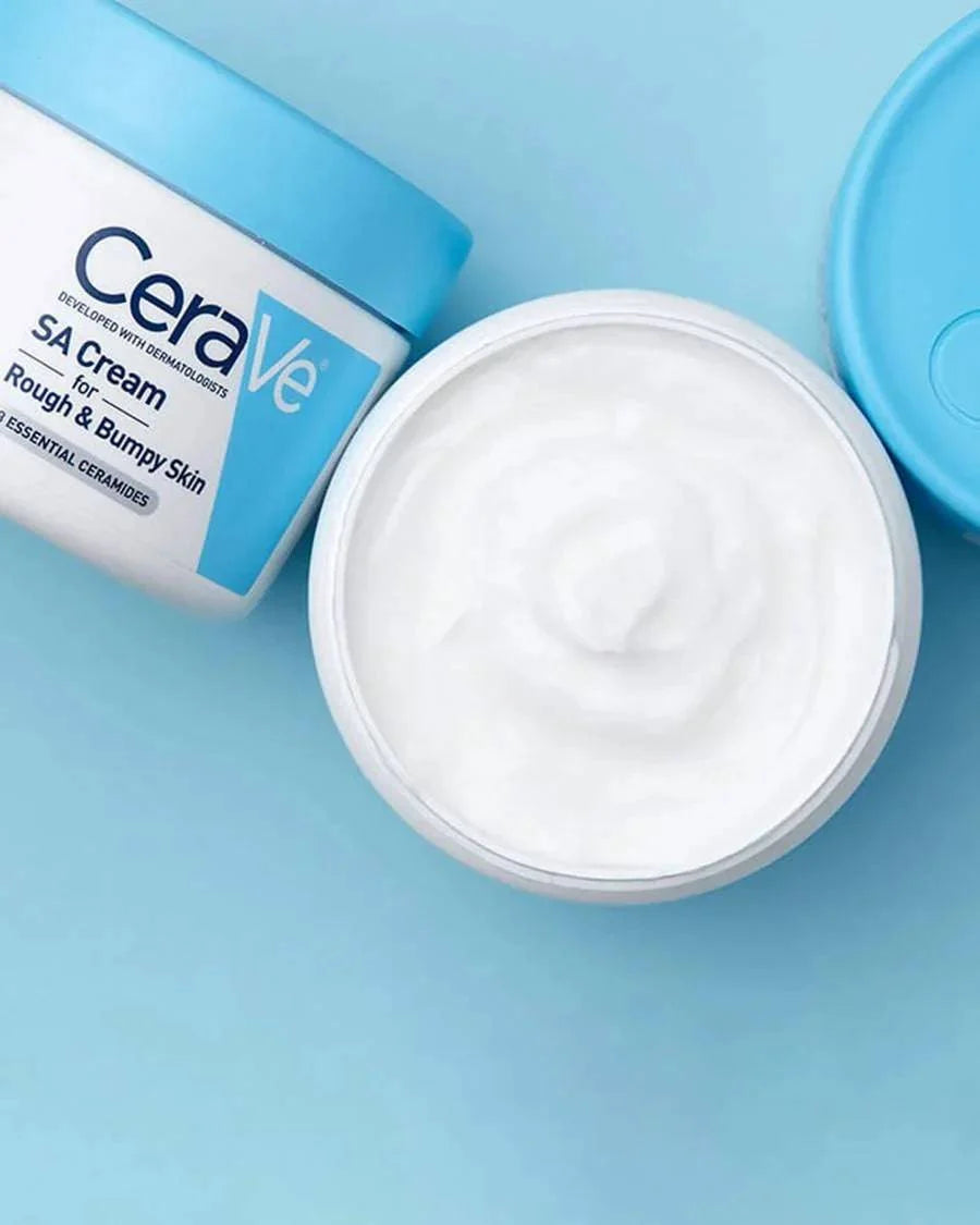 CeraVe SA Cream for rough, bumpy skin in a SlimBag container, featuring smooth, healing formula for skin exfoliation and hydration.