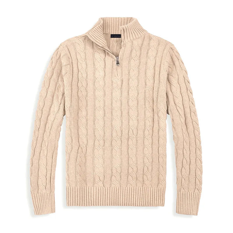 Half‑Zip Pullover with Ribbed Collar for Men