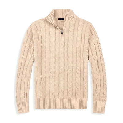 Half‑Zip Pullover with Ribbed Collar for Men