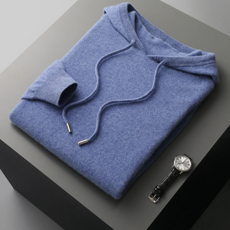 Casual Fit Hooded Jumper with Drawstrings for Men