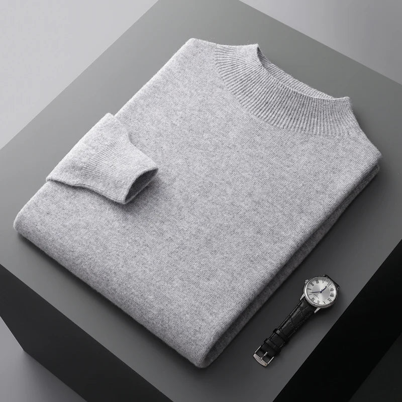 Merino Wool Pullover with Crew Neck for Men