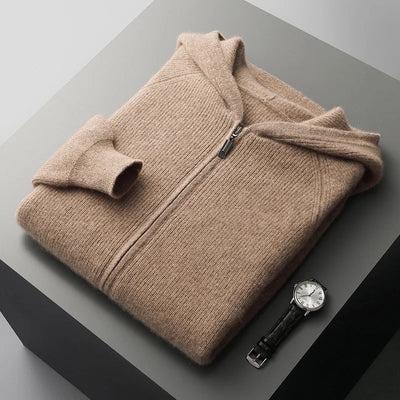 Cashmere Cardigan with Ribbed Cuffs for Men