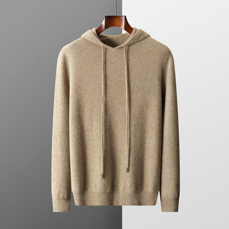 Casual Fit Hooded Jumper with Drawstrings for Men