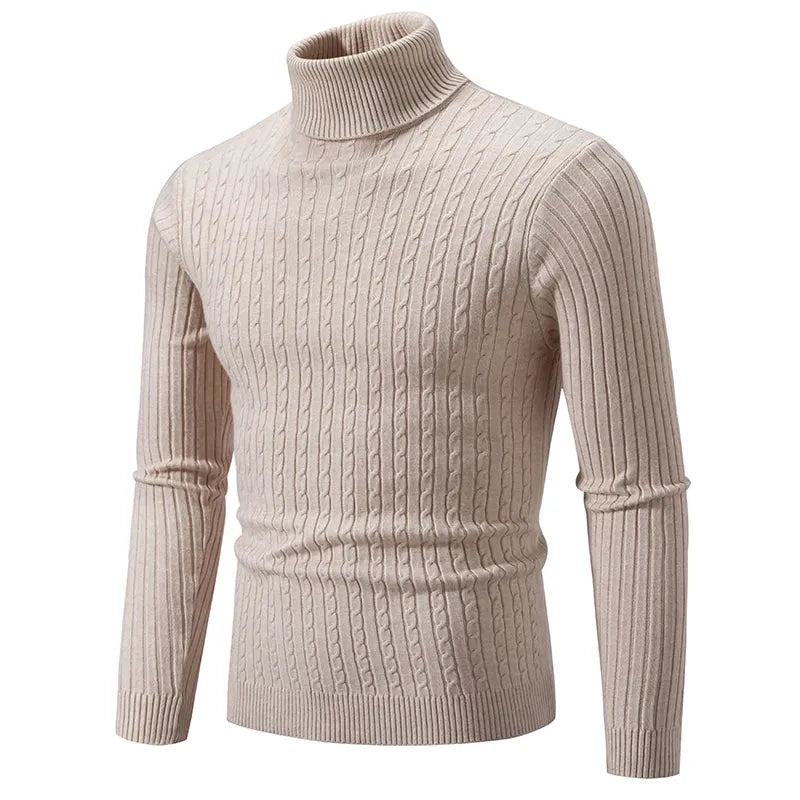 Men's Casual High-Neck Jumper