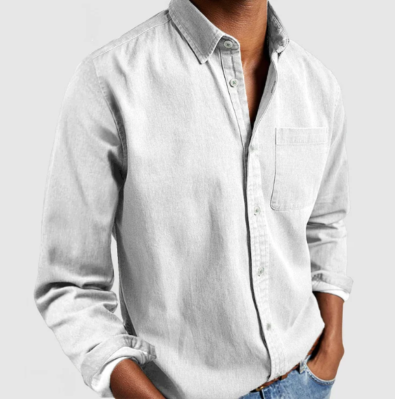 Shirt with Button-Down Collar for Men - photo 3