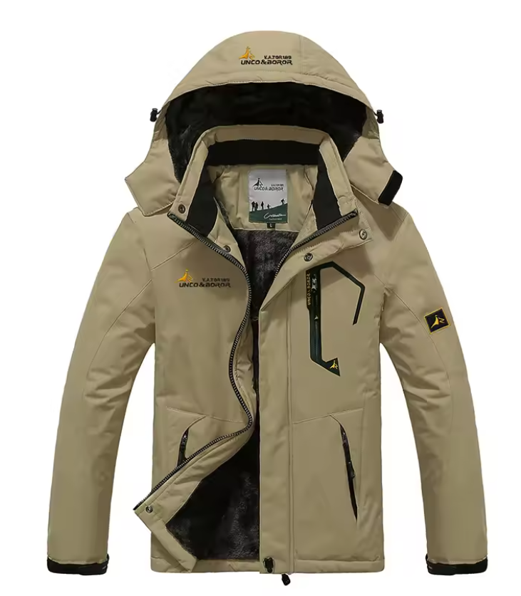Men's hooded long-sleeved ski jacket