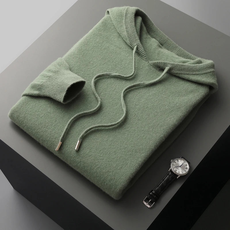 Casual Fit Hooded Jumper with Drawstrings for Men