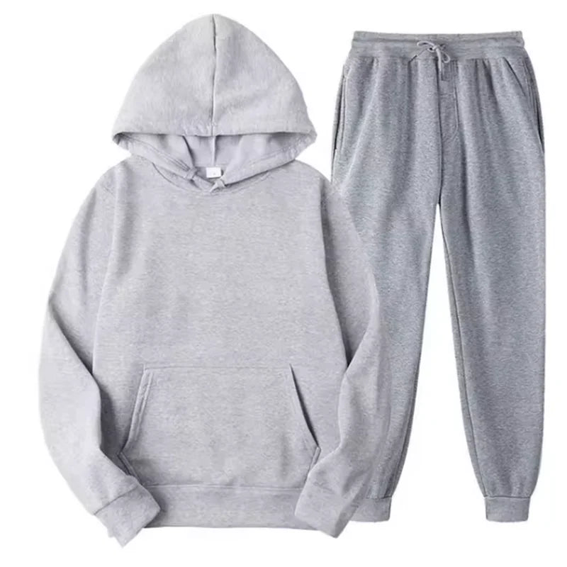 2-delig Tracksuit – Hoodie & Drawstring Pants (Unisex Sportwear)
