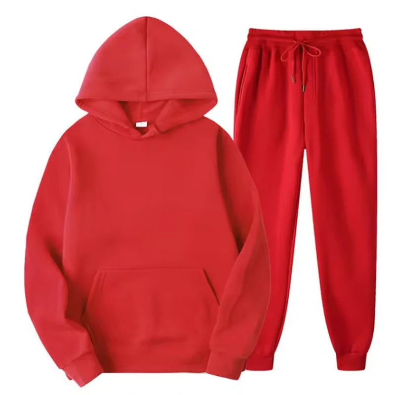 2-delig Tracksuit – Hoodie & Drawstring Pants (Unisex Sportwear)