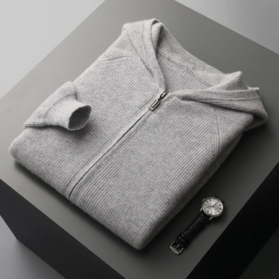 Cashmere Cardigan with Ribbed Cuffs for Men