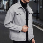 Men Streetwear Jacket | Button-Up Urban Jacket with Chest Pockets