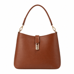 SlimBag brown faux leather shoulder handbag with sleek design and top handle, featuring a spacious interior and stylish accents.