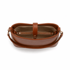 Brown faux leather SlimBag shoulder handbag with sleek design, featuring a spacious interior and adjustable strap.
