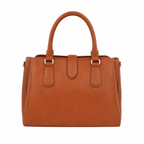 Brown SlimBag structured tote handbag with dual handles and a sleek, minimalist design, perfect for everyday use.