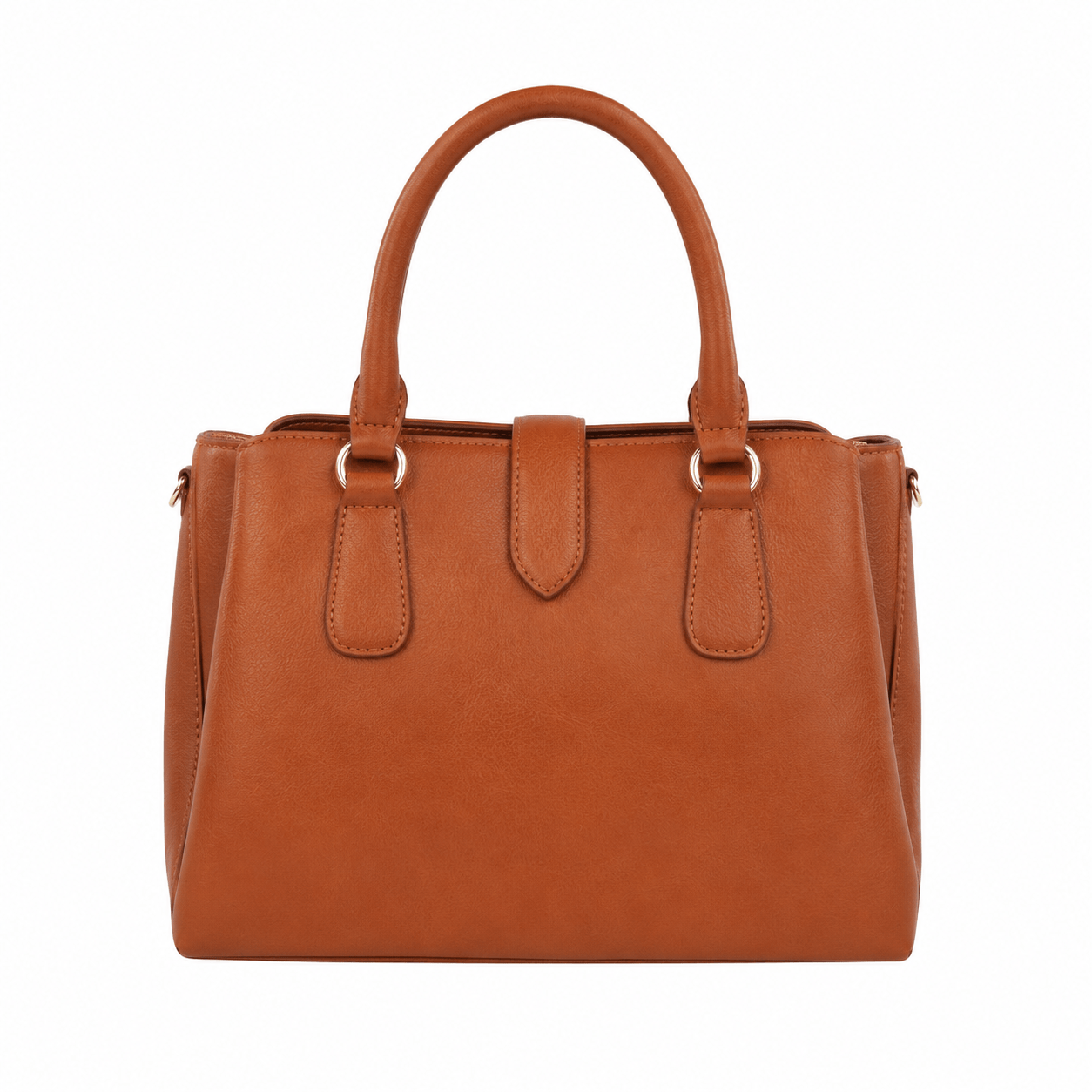 Brown SlimBag structured tote handbag with dual handles and a sleek, minimalist design, perfect for everyday use.