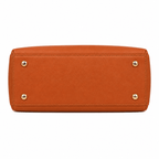 Brown SlimBag structured tote handbag with dual handles, featuring a sleek design and textured finish for everyday style.