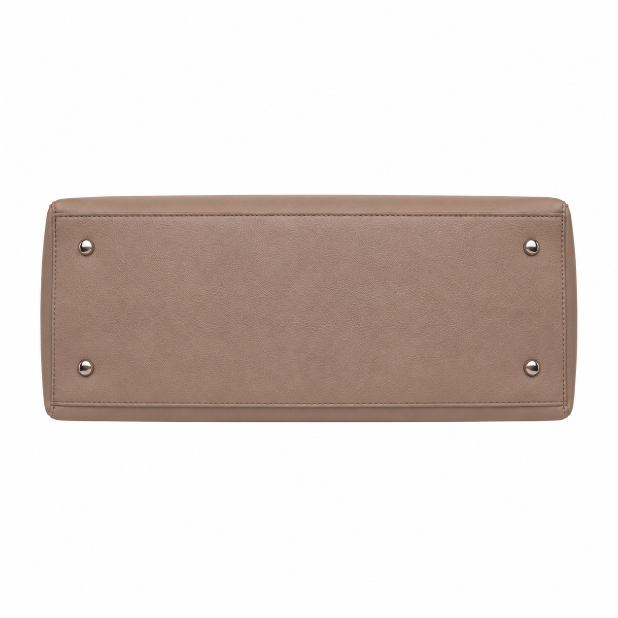 SlimBag taupe faux leather tote handbag with spacious interior and sturdy handles, stylish and versatile for everyday use.