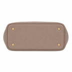 Taupe faux leather SlimBag tote handbag with shoulder strap, featuring a sleek design and spacious interior for everyday use.