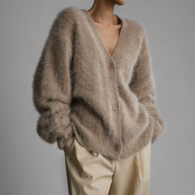 Alfie - Dames Zacht Grijs Angora Wollen Vest