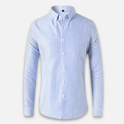 Striped Shirt with Button Cuffs for Men