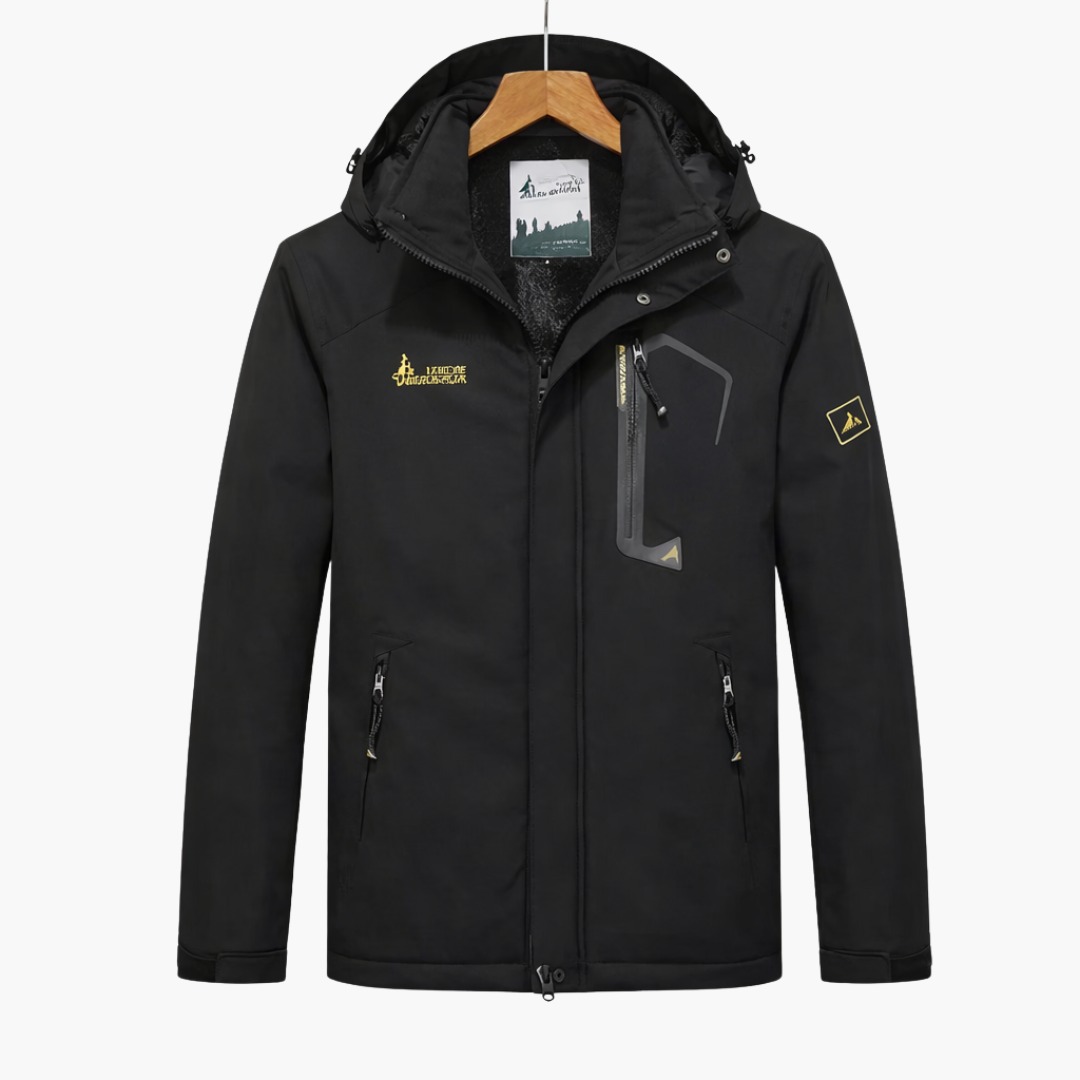 Men's hooded long-sleeved ski jacket