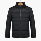 Men’s casual quilted winter jacket with stand collar