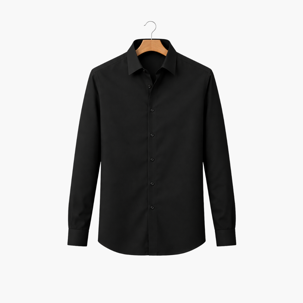 Chemise extensible à manches longues ajustée décontractée pour homme